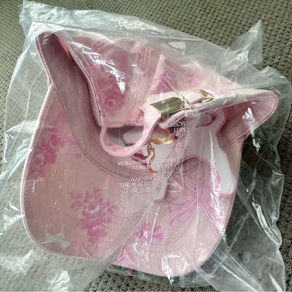 Love Shack Fancy x Pink Victoria Secret Bow Blush Pink Rhinestones Baseball Hat - Picture 8 of 9